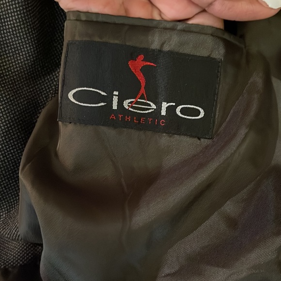 ♻️Ciero Athletic 100 Percent Pure Wool Brown Black Gray Men Blazer Jacket sz L46 - Picture 4 of 17